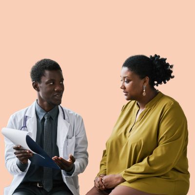 Doctor speaking to a patient.